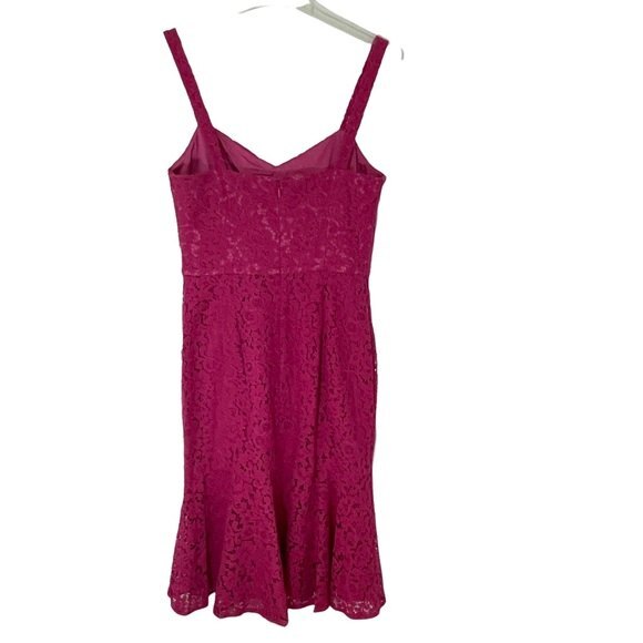 Chelsea28 Pink Dress Lace Flare Hem Midi Dress - Picture 5 of 7